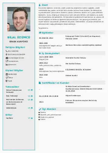 Kuaför Cv Örnekleri cv indir